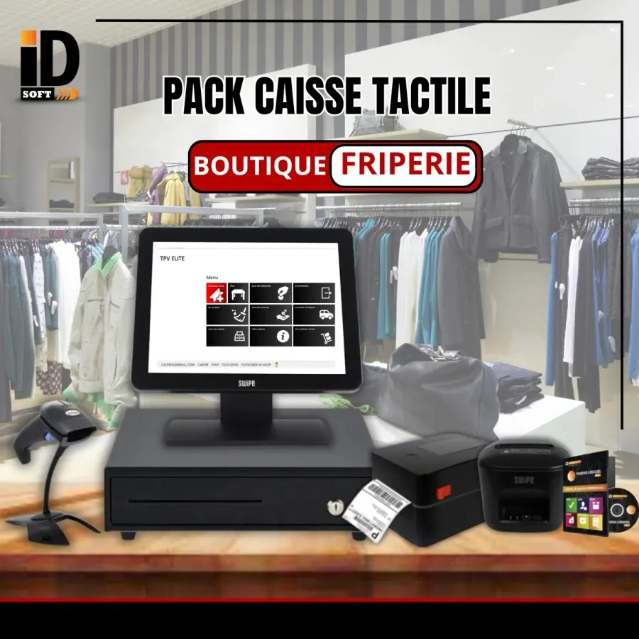 pack caisse tactile boutique friperie