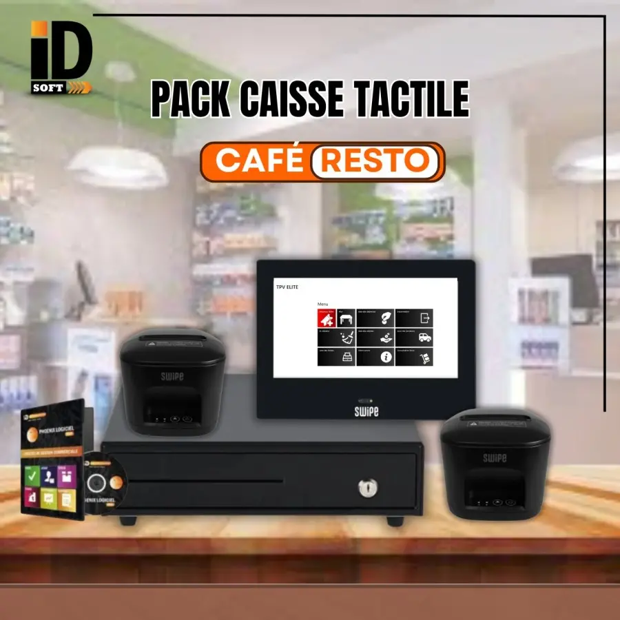 pack caisse tactile café/resto avec 2 imprimantes