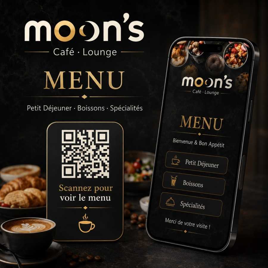 Menu café ou resto en ligne+qr code