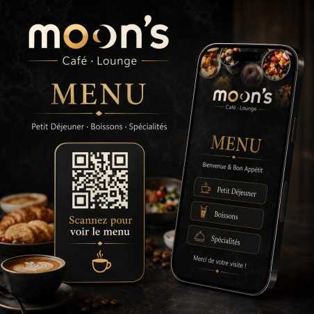 Menu café ou resto en ligne+qr code