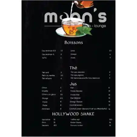 Menu café ou resto en ligne+qr code