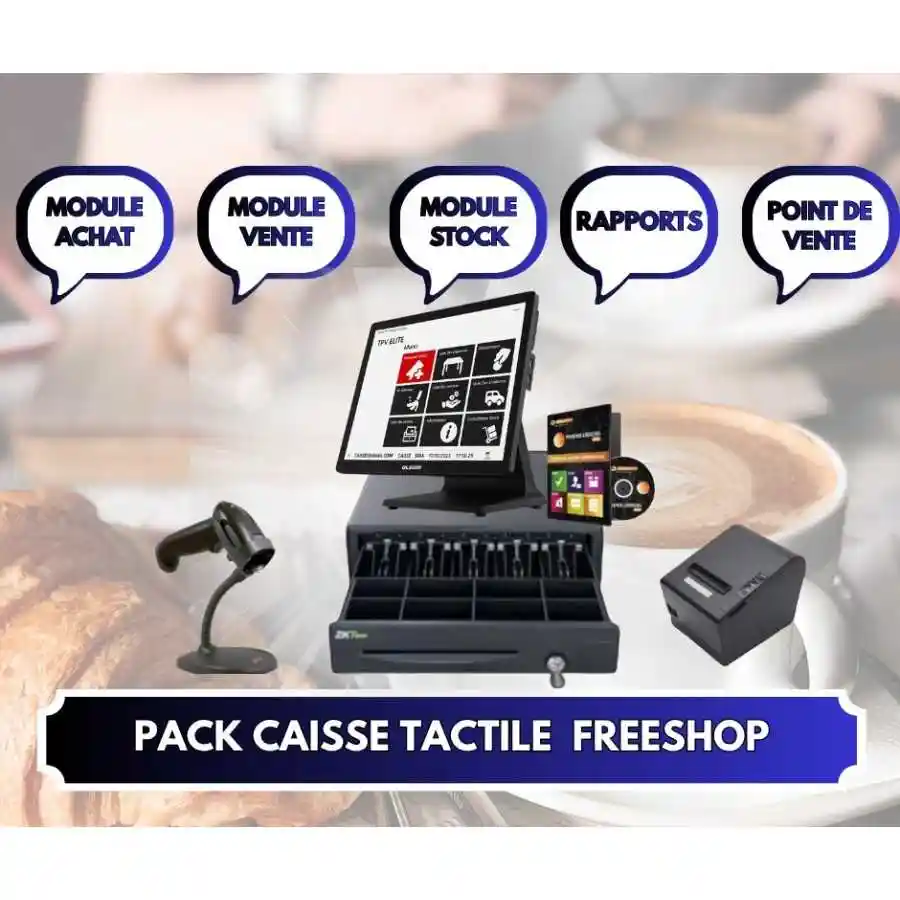 PACK CAISSE TACTILE FREESHOP AVEC DOUCHETTE 2D