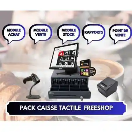 PACK CAISSE TACTILE FREESHOP AVEC DOUCHETTE 2D